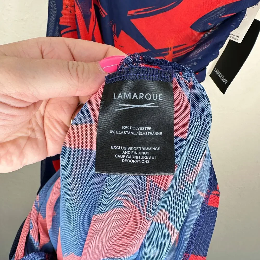 NWT Anthropologie LAMARQUE Pace Floral Ruched Sheer Mesh Bodycon Midi Skirt XXS - Picture 14 of 16